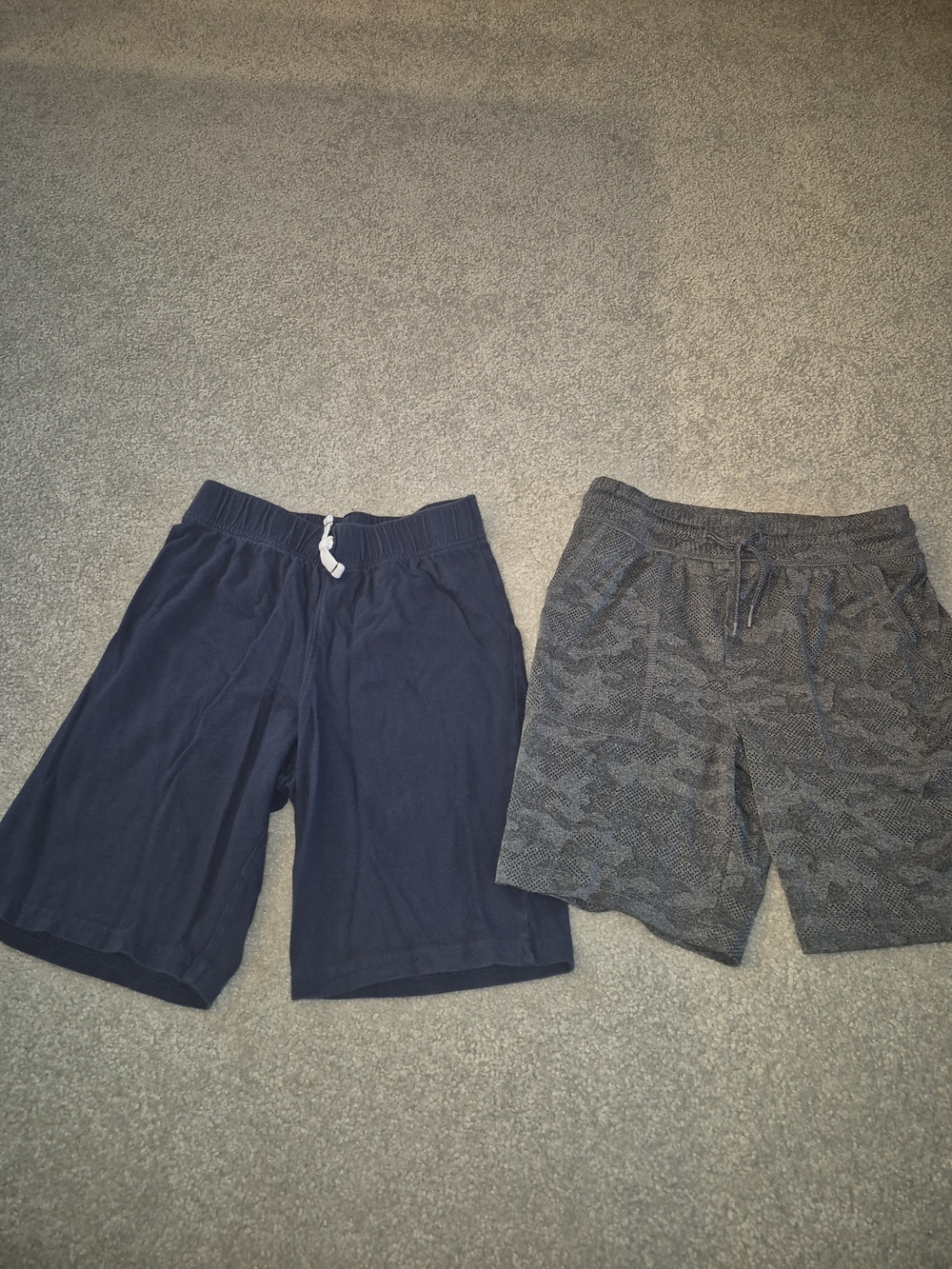 Boys Casual Shorts Duo - Navy & Gray Camouflage